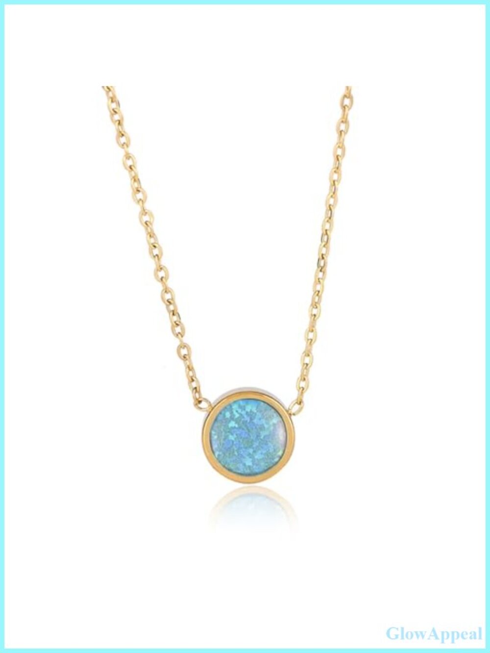 14k gold plated opal necklace handmade pendant 16-18 inch chain
